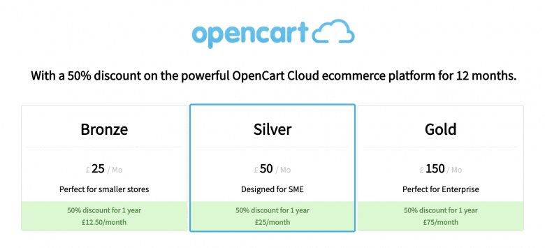 Tarife der OpenCart Cloud Plattform