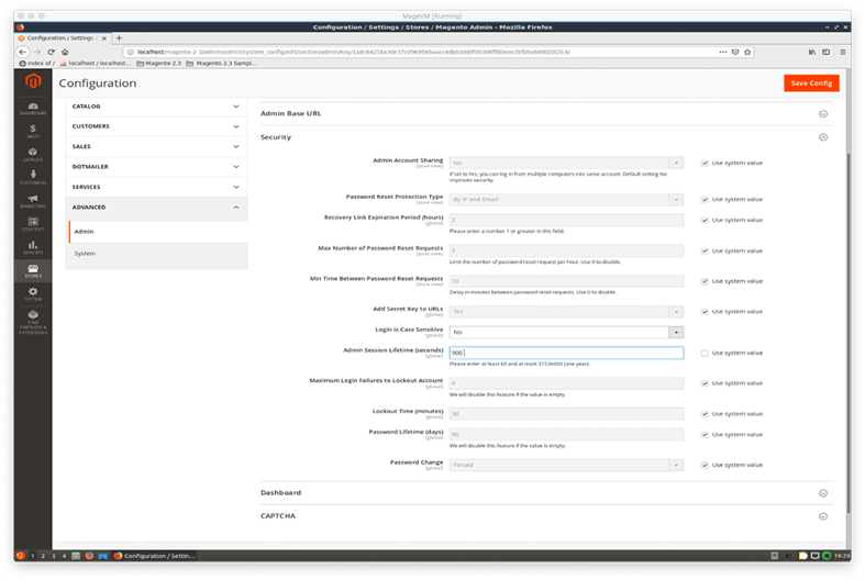 Magento 2 Admin Session Lifetime anpassen