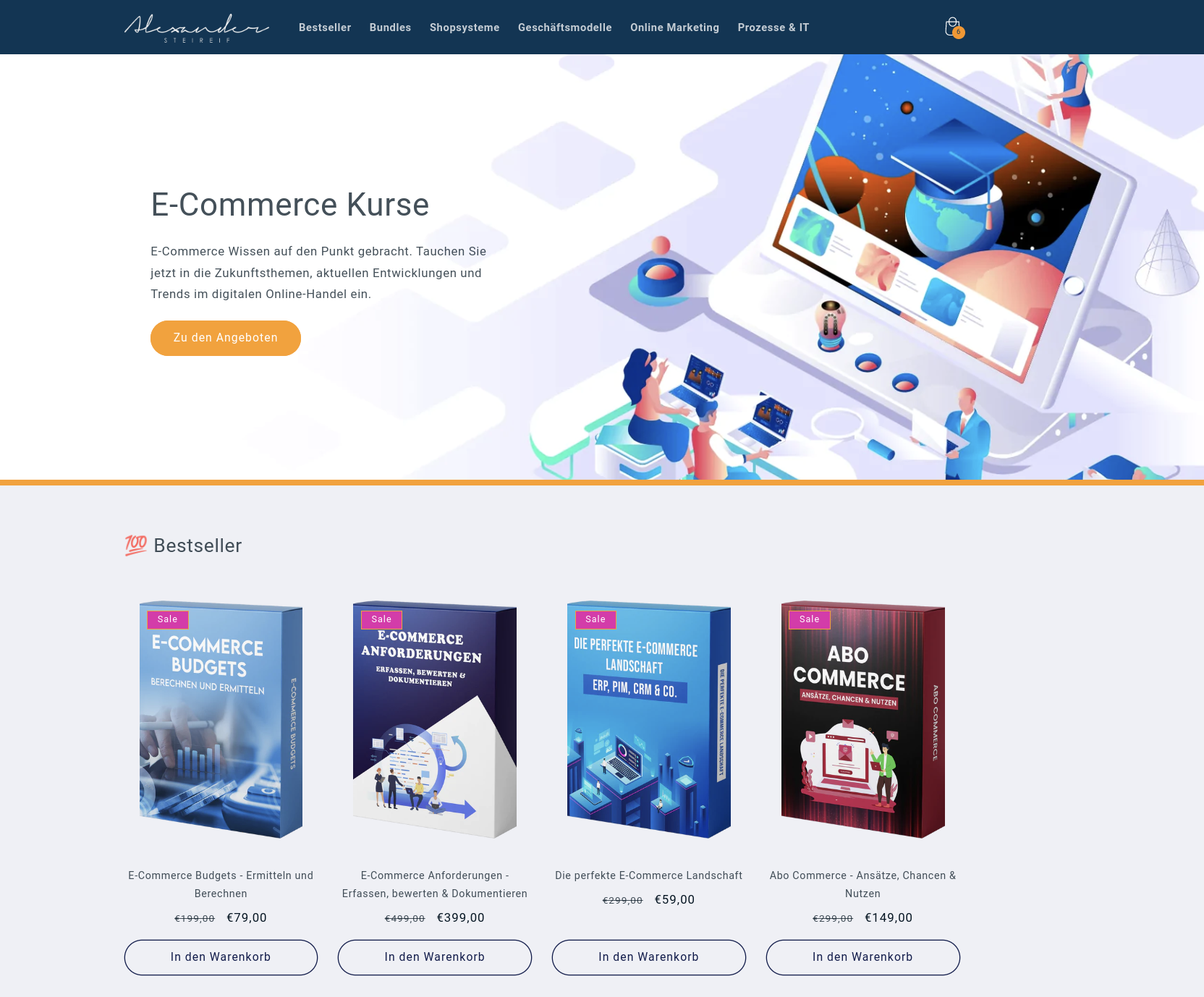 Online-Shop mit unseren Kursen
